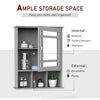 Bathroom Cabinet Wall Mount with Mirror Door 3 Shelf Organizer for Bathroom, Kitchen, Bedroom, Grey