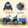 Qaba 12V Kids Ride On Tractor with Trailor, Remote Control, Music, Lights, Shifter, for Kids Ages 3-8 Years