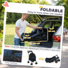 Foldable Pet Stroller for Small Dogs and Cats with 4 Wheels, Mesh Windows, Brake, Removable Pad, Storage Tray, Dark Blue