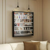7-Tier Display Cabinet, Shot Glass Display Case, Glass Curio Cabinet with Glass Doors, Black and White