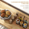 Rolling Kitchen Island with Rubber Wood Top and Storage, Spice Rack, Towel Rack, Cream White