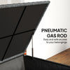 162 Gallon Rattan Deck Box with Wheels, Wicker Outdoor Storage Box with Waterproof Zippered Liner, Safe Pneumatic Rod