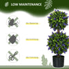 2.3ft Set of 2 Artificial Plants, Lavender Flowers Ball Trees with Pot, for Home Indoor Outdoor Decor