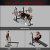 Soozier Adjustable Weight Bench, Foldable Bench Press with Barbell Rack and Dip Station for Home Gym, Strength Training Multiuse Workout Bench, Black and Grey