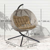 Double Egg Chair with Stand, 2 Person Hanging Swing Egg Chair with Cushion, Pockets