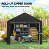 6.6' x 7.8' Portable Shed, Waterproof Bike Tent with Roll-up Zipper Door and Reinforced Galvanised Steel Frame, Black