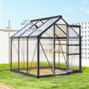 Greenhouse Garden, Green House, Outdoor Greenhouse Kit, PC Board with Sliding Door, 6.2' x 6.3' x 6.6'