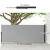 13' x 5' Retractable Side Awning, Outdoor Privacy Screen for Garden, Hot Tub, Balcony, Terrace, Pool, Light Grey