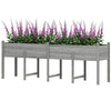 Wooden Raised Garden Bed Planter, Large Elevated Planter Box with Legs, Bed Liner and Drain Holes, Grey