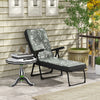 Outdoor Lounge Chair with Padded Cushion, Folding Reclining Patio Garden Chair with Recline Back, Footrest, for Poolside, Patio, Grey