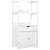 Bathroom Floor Cabinet, Free Standing Kitchen Cabinet with Shelves, Drawer and Doors, for Living Room, White