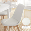 Modern Dining Table Chairs Set of 4, Rubber Wood Kitchen Table Chairs with PU Leather Cushion for Living Room, Bedroom, White