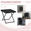 Patio Wicker Coffee Table, Outdoor PE Rattan Garden Folding Side Table, 15.75