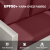 Outdoor Seat Cushions with Backrest, Loveseat Double Sofa Outdoor Furniture Cushions, Wine Red