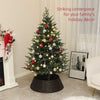5ft Prelit Artificial Christmas Tree with 542 Tips, Warm White LED Lights, Steel Base, Hinged Xmas Tree, Auto Open