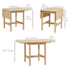 Solid Wood Kitchen Table, Farmhouse Drop Leaf Tables for Small Spaces, Folding Dining Table, for Up to 4 People, White