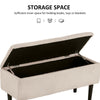 Modern Storage Bench, Ottoman with Storage and Lamb's Wool Upholstery for Living Room, Bedroom, Cream White
