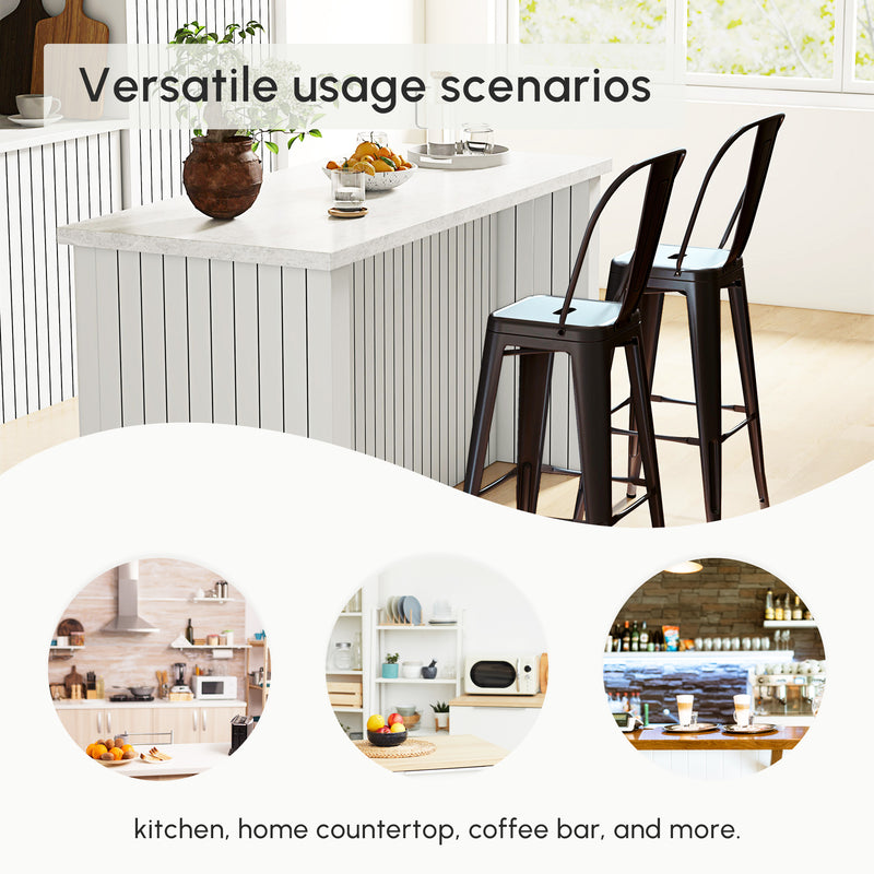 Extra Tall Bar Stools Set of 2, Modern 360° Swivel Barstools, Dining Room Chairs with Steel Legs Footrest