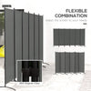 6 Panel Folding Room Divider, UV30+ Privacy Screen, Indoor Outdoor Privacy Panel with Stable Base, Dark Grey