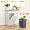 10 Gallon Hidden Garbage Bin Cabinet, Tilt Out Trash Cabinet w/ 2 Drawers, Freestanding Kitchen Island, White