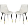Dining Chairs Set of 2, Modern Kitchen Chair with PU Leather Upholstery and Steel Legs for Living Room, Bedroom