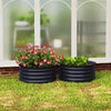Set of 2 Raised Garden Bed, Metal Planter Box with Safety Edging, Easy-to-assemble Stock Tank, Dark Grey