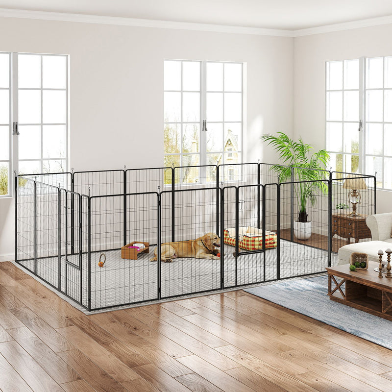 8 Panel Pet Playpen Play Yard Fence Home DIY Heavy-Duty Metal Foldable Indoor Outdoor 47
