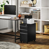 3 Drawer Filing Cabinet with Lock, Steel Office Storage Cabinet with Hanging Bar for A4, Legal, Letter Files, Black
