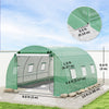 Walk-in Tunnel Greenhouse, Plant Hot House w/ Support Rods, Roll-up Mesh Door, Mesh Windows, 13'x9.8'x6.6', Green