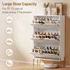Shoe Cabinet with 3 Flip Drawers, Modern Narrow Shoe Storage Cabinet with Adjustable Shelves, White