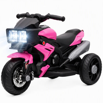 Kids Electric Pedal Motorcycle Ride-On Toy 6V Battery Powered w/ Music Horn Headlights Motorbike for 37–60 M Pink