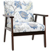 Modern Accent Chairs with Cushioned Seat, Upholstered Linen-Feel Armchair for Bedroom, Living Room, Multicolored