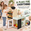 Kids Grocery Store Playset, Wooden Play Store with Play Food, Cash Register, Chalkboard, 44 Accessories for Ages 3-6