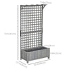 Wood Planter with Trellis for Vine Climbing, Raised Garden Bed, Privacy Screen for Backyard, Patio, Deck, Dark Grey