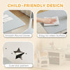 Qaba 3 Piece Kids Table and Chair Set with 6 Removable Drawers, for Classroom, Living Room, Bedroom, Nursery, Light Grey