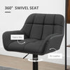 Swivel Barstools Set of 2 Adjustable Bar Stools with Footrest Armrests and PU Leather Back for Dining Room Black, Grey