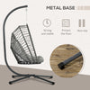 Hanging Egg Chair with Stand, Foldable Wicker Rattan Swing Chair with Thick Cushion, Light Grey