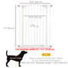Extra Tall Dog Gate with Door, Pressure Fit, Auto Close, Double Locking for Doorways Hallways Stairs, 29