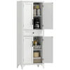 Freestanding Storage Cabinet, Kitchen Pantry Cabinet with 2 Shelves, 4 Doors for Dining Room