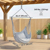 Hammock Chair Swing Hanging Macrame Chair w/ Two Soft Seat Cushions, Grey
