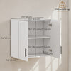 Simple Medicine Cabinet Wall Mounted, Bathroom Wall Cabinet with 2 Doors and Adjustable Shelf Storage, White