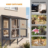 Catio Outdoor Cat Enclosure Wall-Mounted 2-Level Outdoor Cat House with Waterproof Roof 51.2