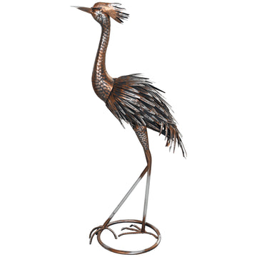 Garden Statue Heron Standing Lawn Sculpture Statue Ornament with Stakes for Lawn 12.2