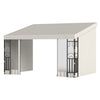 10' x 13' Outdoor Pergola, Wall Mounted Hardtop Lean-to Gazebo with 2 Curtains and 2 Nettings, UV Resistant, for Patio, Deck