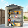 4.5 x 3ft Outdoor Storage Shed, Waterproof Metal Garden Shed with Lockable Door for Backyard, Patio, Lawn, Dark Grey