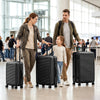 3-Piece Luggage Set, Carry On & Checked Suitcase Set with TSA Lock, Hard Shell, 20/24/28 Inch, Black