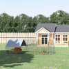 Metal Chicken Coop with Water- and UV-Protection Cover for Backyard Hen, Duck, Rabbit, 32.8' x 9.8' x 6.4'