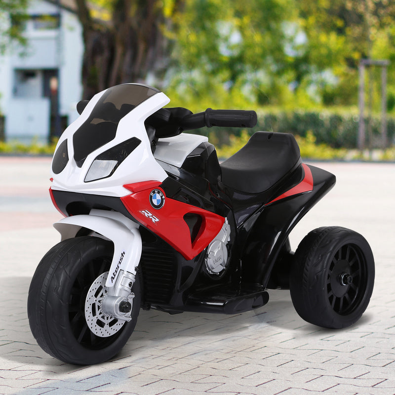 Kids Motorcycle, 6V Battery Powered Toddler Motorcycle with Headlight, Music, 3 Wheels Electric Motorcycle for Kids, Licensed BMW, Gift for Boys & Girls -Red