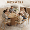 Dining Table Modern Farmhouse Kitchen Table Under-Table Cabinet Oak