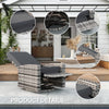 Outdoor Rattan Wicker Lounge Chair with Footrest & Soft Cushion for Patio, Garden, Backyard, Grey